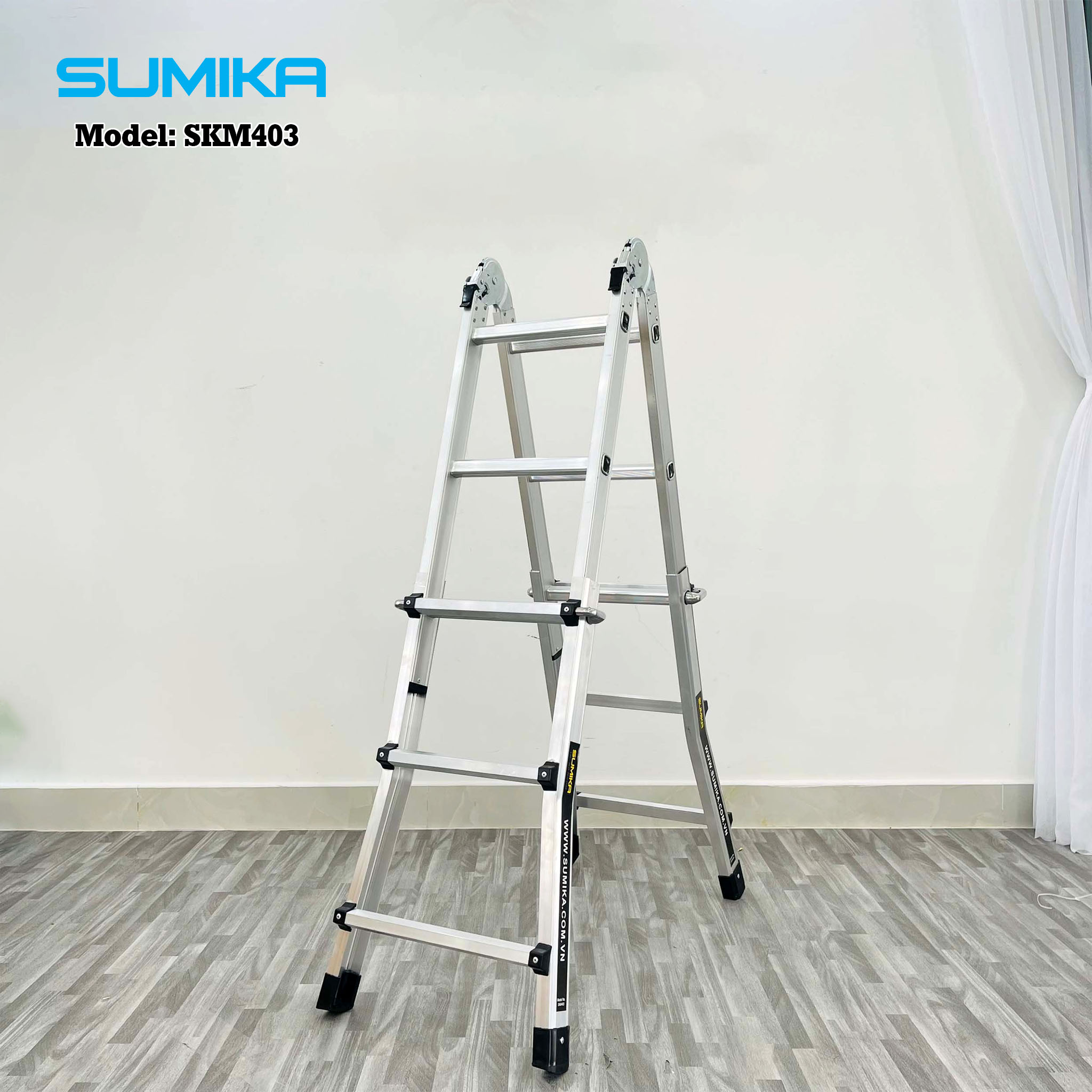 Thang nhôm chữ A rút lồng SUMIKA SKM403 - Chữ A cao nhất 1.4m, chữ I cao nhất 3.0m