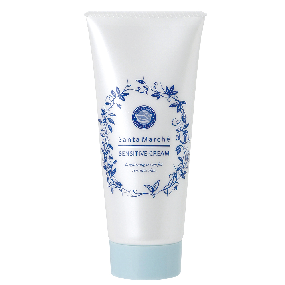 Kem Dưỡng Ẩm Trắng Da Nhật Bản Cho Da Nhạy Cảm Santa Marché Sensitive Cream, Chứa Tinh Chất Nhau Thai, Collagen, Mật Ong, Protein Màng Vỏ Trứng, Các Chiết Xuất Từ Nấm Men Và Thực Vật