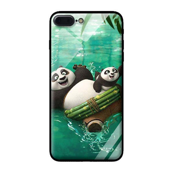 Ốp lưng kính cường lực cho iPhone 7 Plus PANDA Bơi - Hàng chính hãng