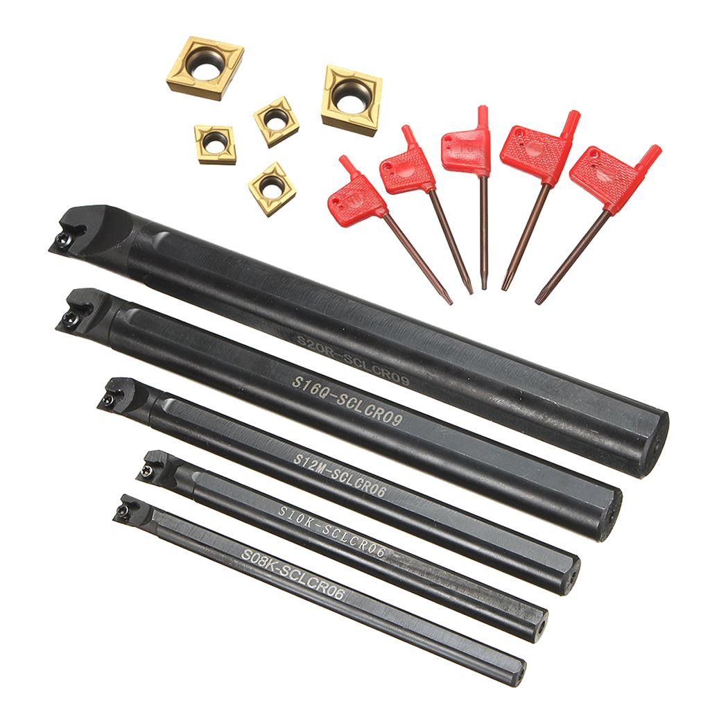 5pcs Turning Tool Holder Holder Boring Bar + Carbide Inserts + Wrench CNC Lathe Turning Tool