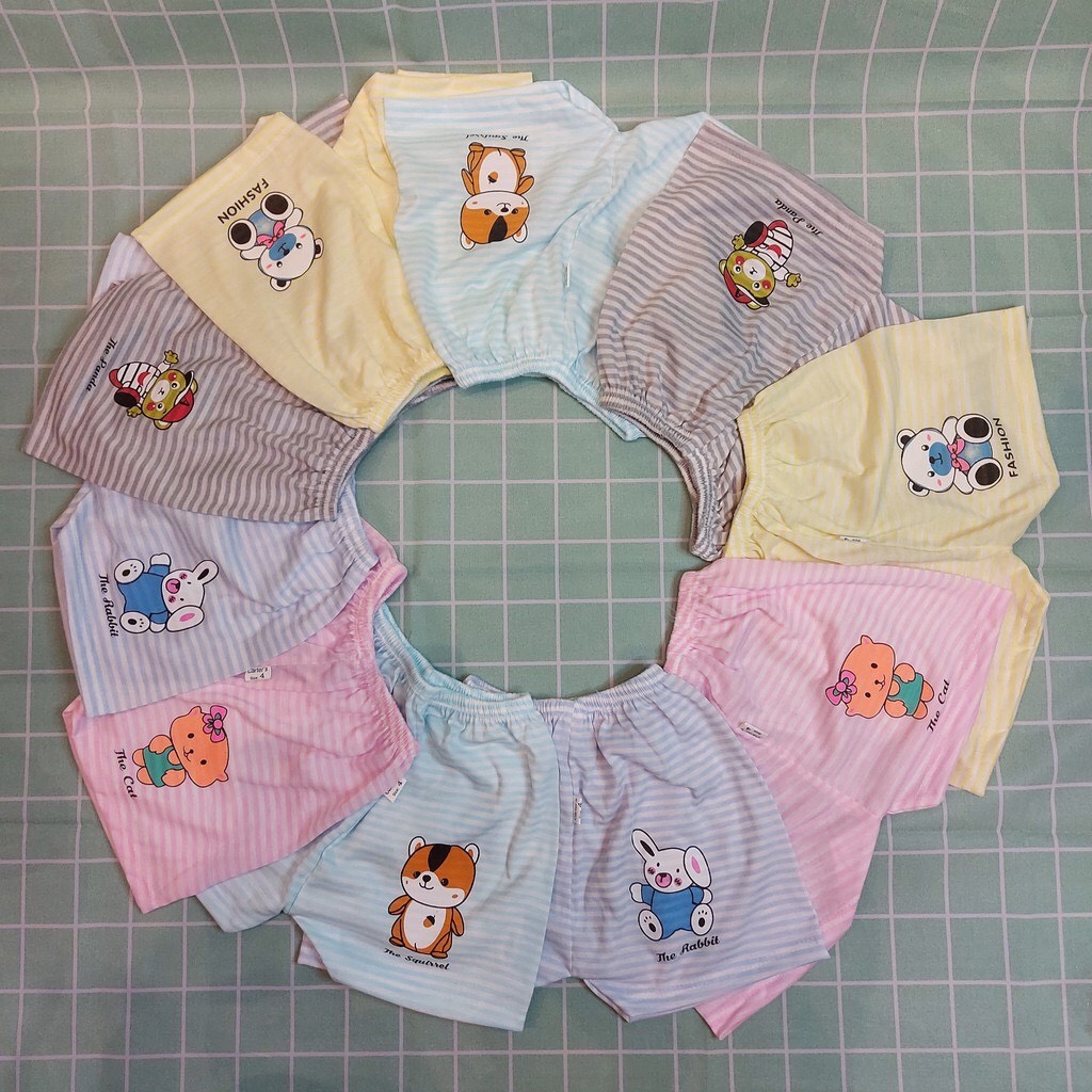 Set 10 Quần Đùi Cotton Cho Bé Mặc Ngày Hè Luyện Bỏ Bỉm