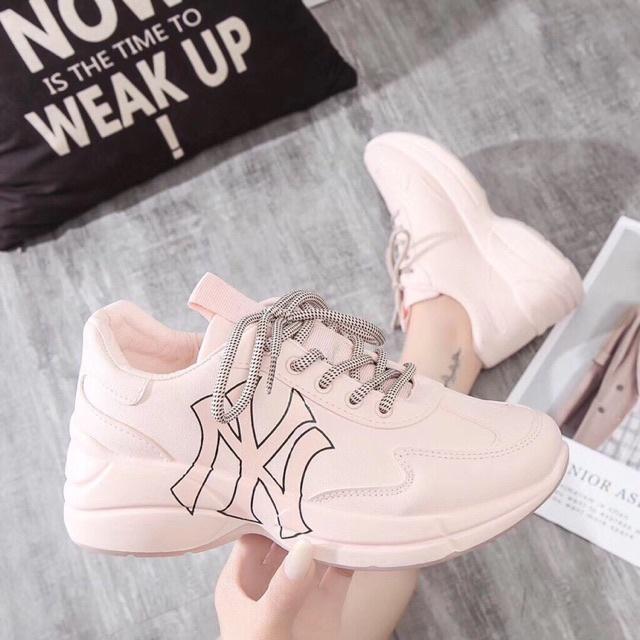 FREE SHIP 50K Giày thể thao độn đế nữ , giày sneaker nữ đế độn in chữ 3 màu siêu đẹp - 40.