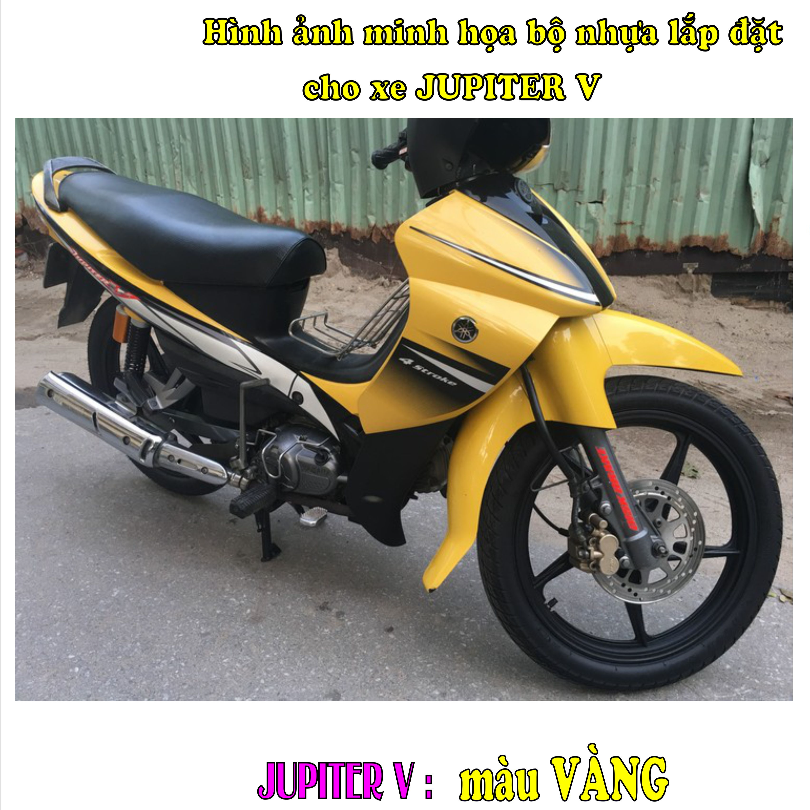 Bộ nhựa áo xe JUPITER V nhựa ABS cao cấp màu VÀNG-TKB-1395