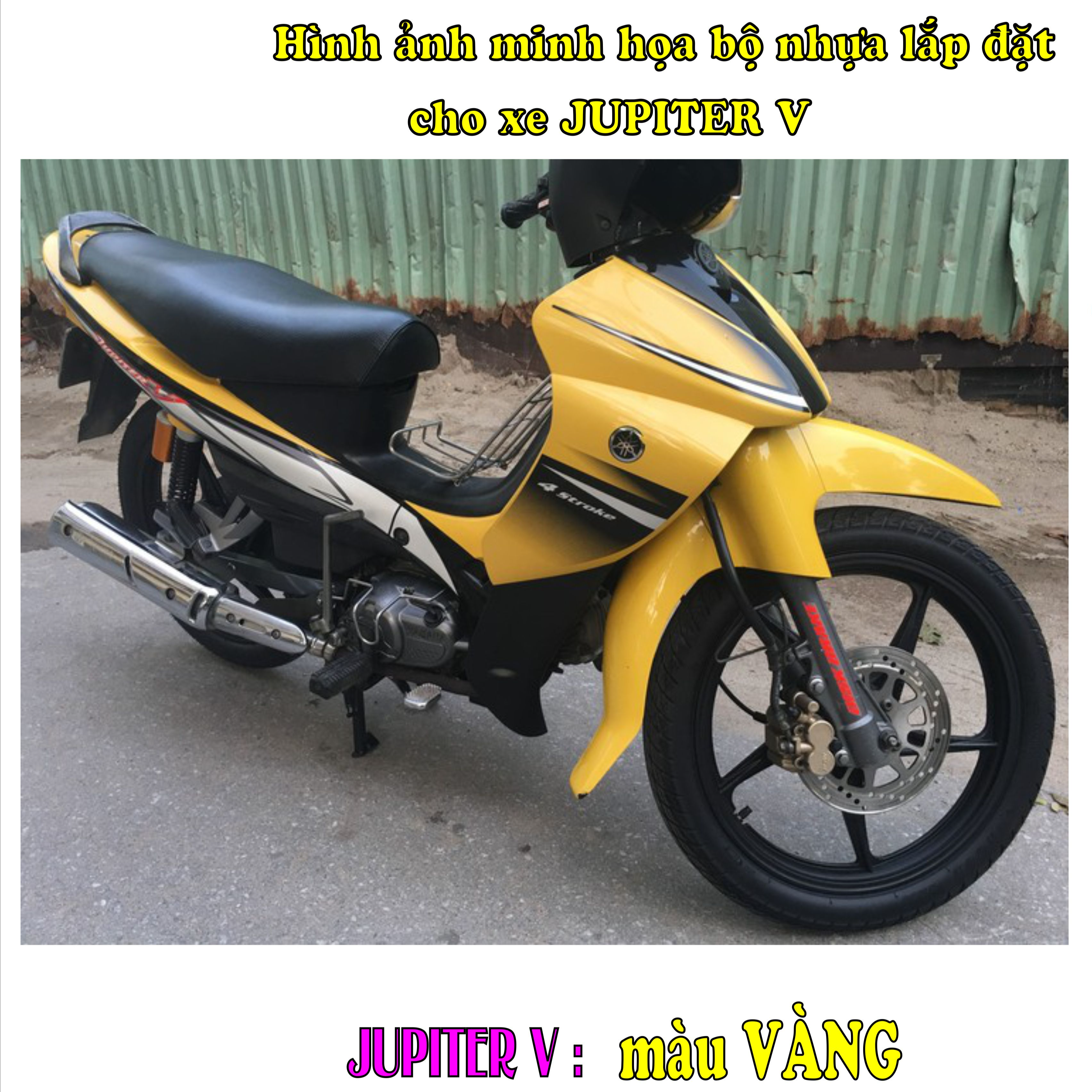 Bộ nhựa áo xe JUPITER V nhựa ABS cao cấp màu VÀNG-TKB-1395 (2195)