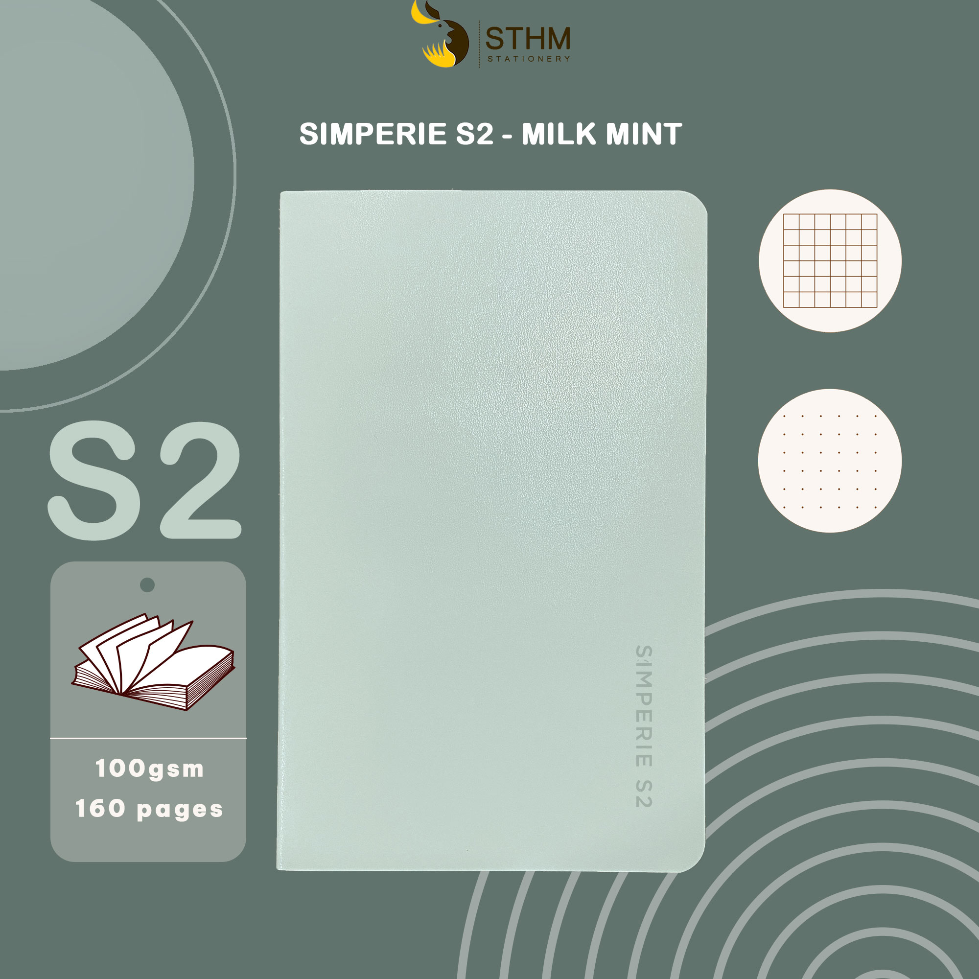 [STHM stationery] - Sổ tay bìa mềm Simperie S2- 160 trang 100gsm - Bìa da PU cao cấp