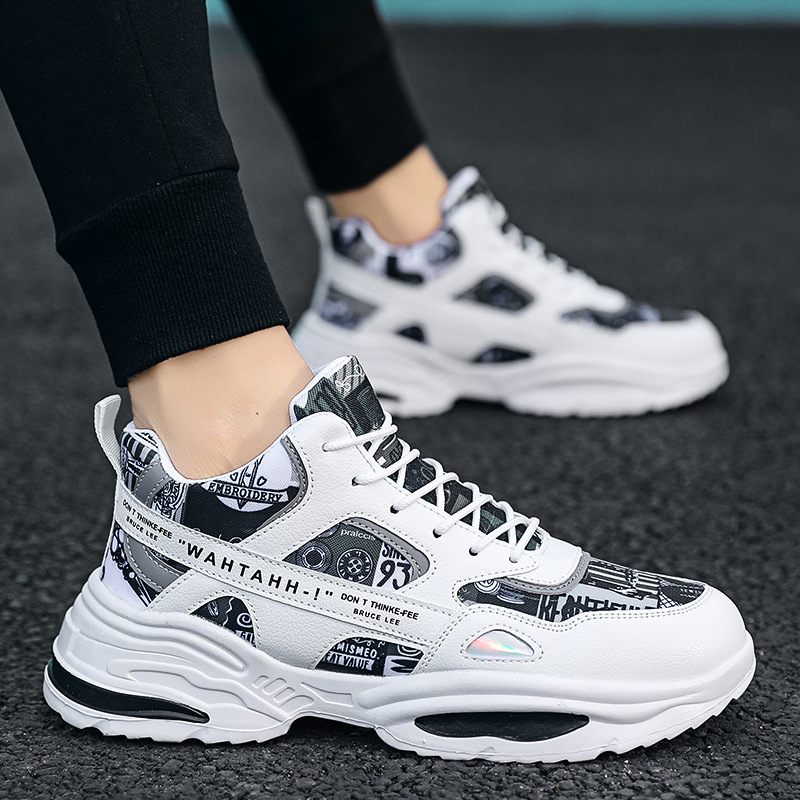 Giày Thể Thao Nam MENDO - Giày Sneaker Màu Cam - Đen, Đế cao, họa tiết đẹp, phong cách đường phố - G5503