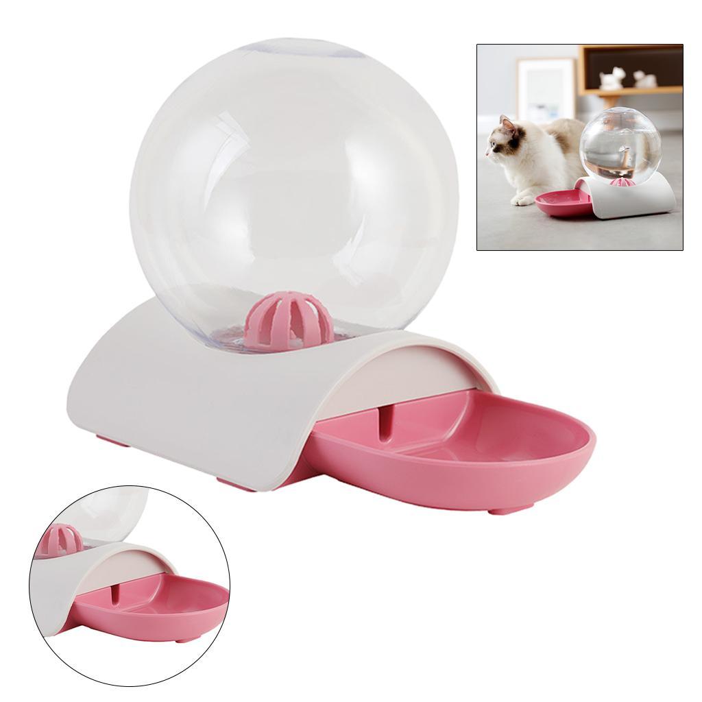 Automatic Pets Water Dispenser Cat Feeding Bowl Feeder Pink