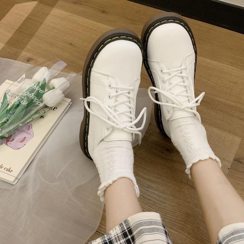 Giày Oxford đế dày Retro màu Trắng, Đen ( Size 35 - 39