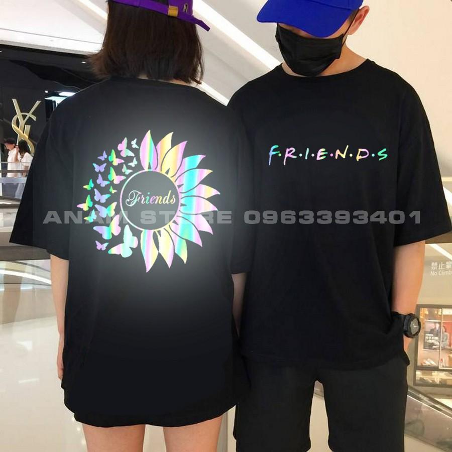 Áo thun phản quang 7 màu tay lỡ nam nữ Friends