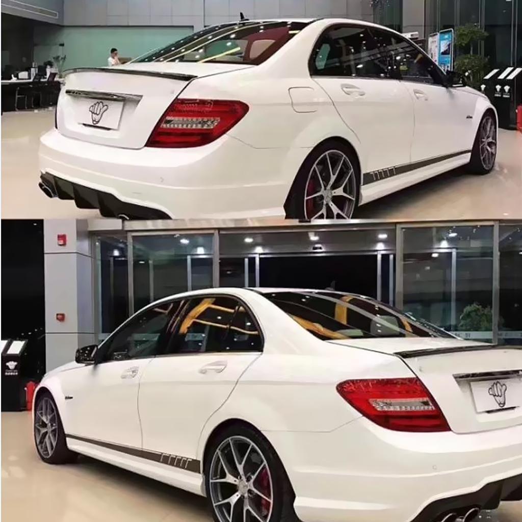 2PCS 220*11.5cm Stripe Graphics Car Both Side Body Vinyl Decal Sticker Black