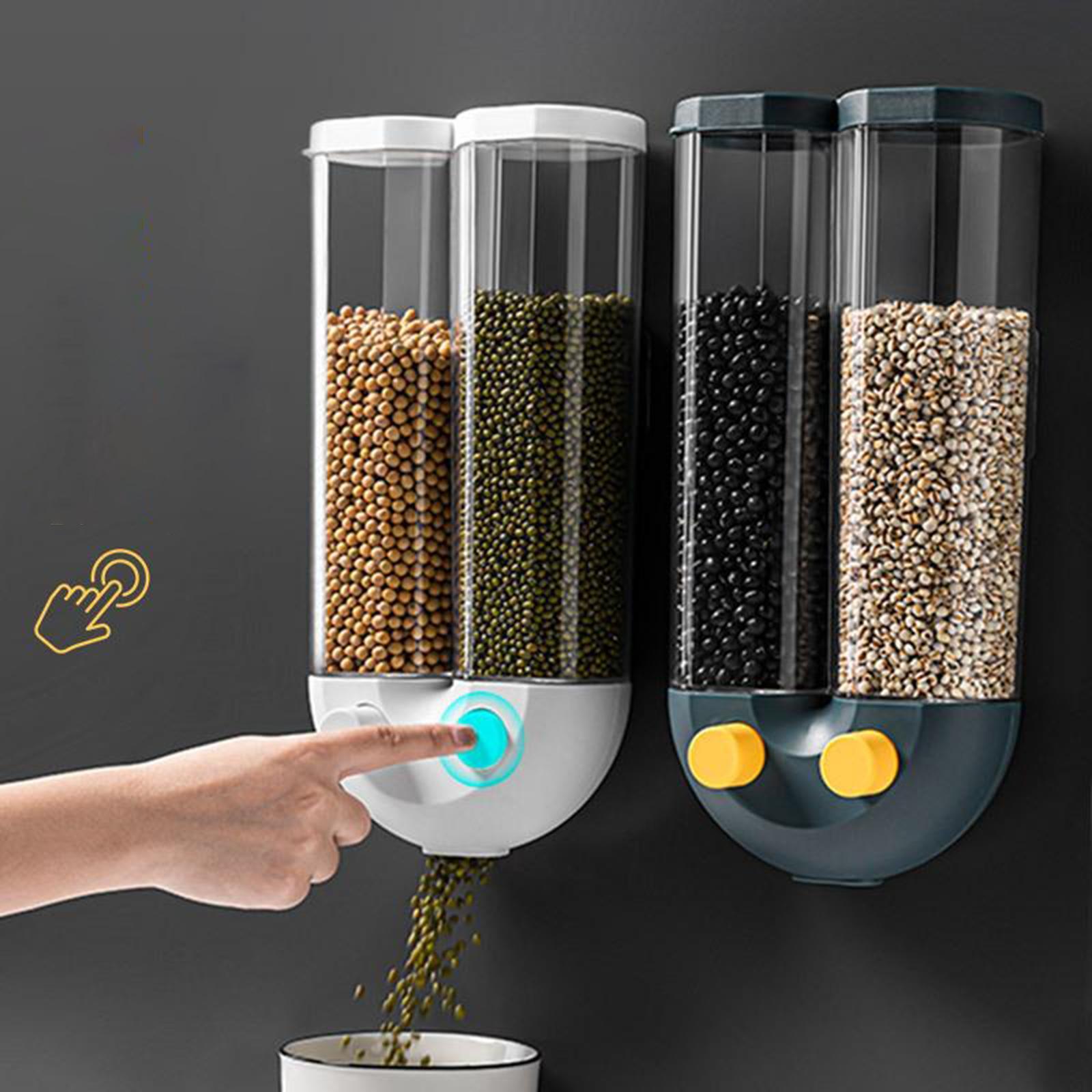 2-3pack Kitchen Food Storage Container Cereal Dispenser Wall Mounted Large White