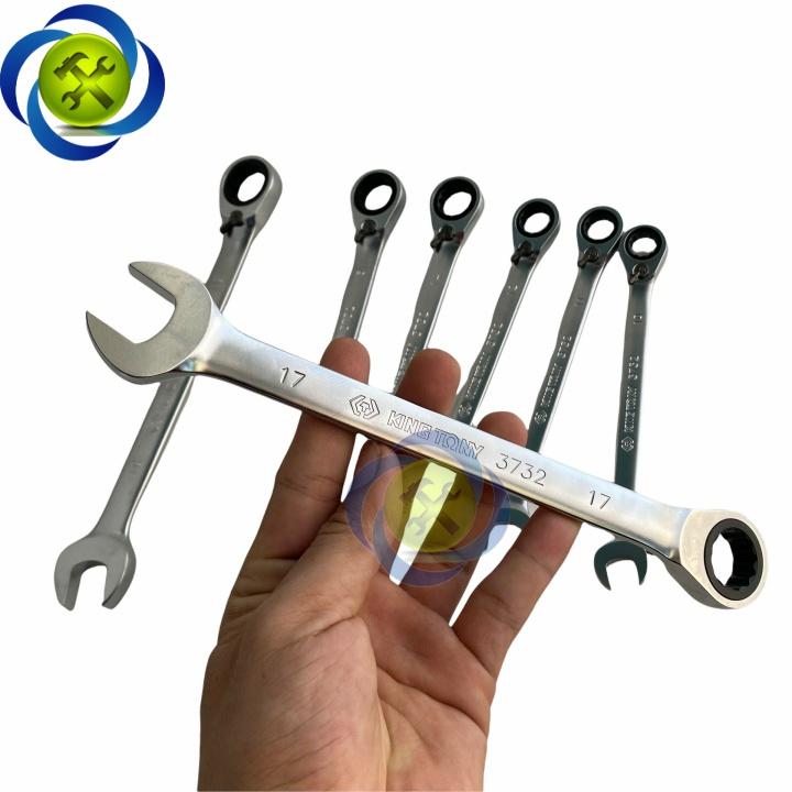 Bộ cờ lê vòng miệng tự động 7 chi tiết có khóa gạt Kingtony 12207MRN 10mm - 19mm