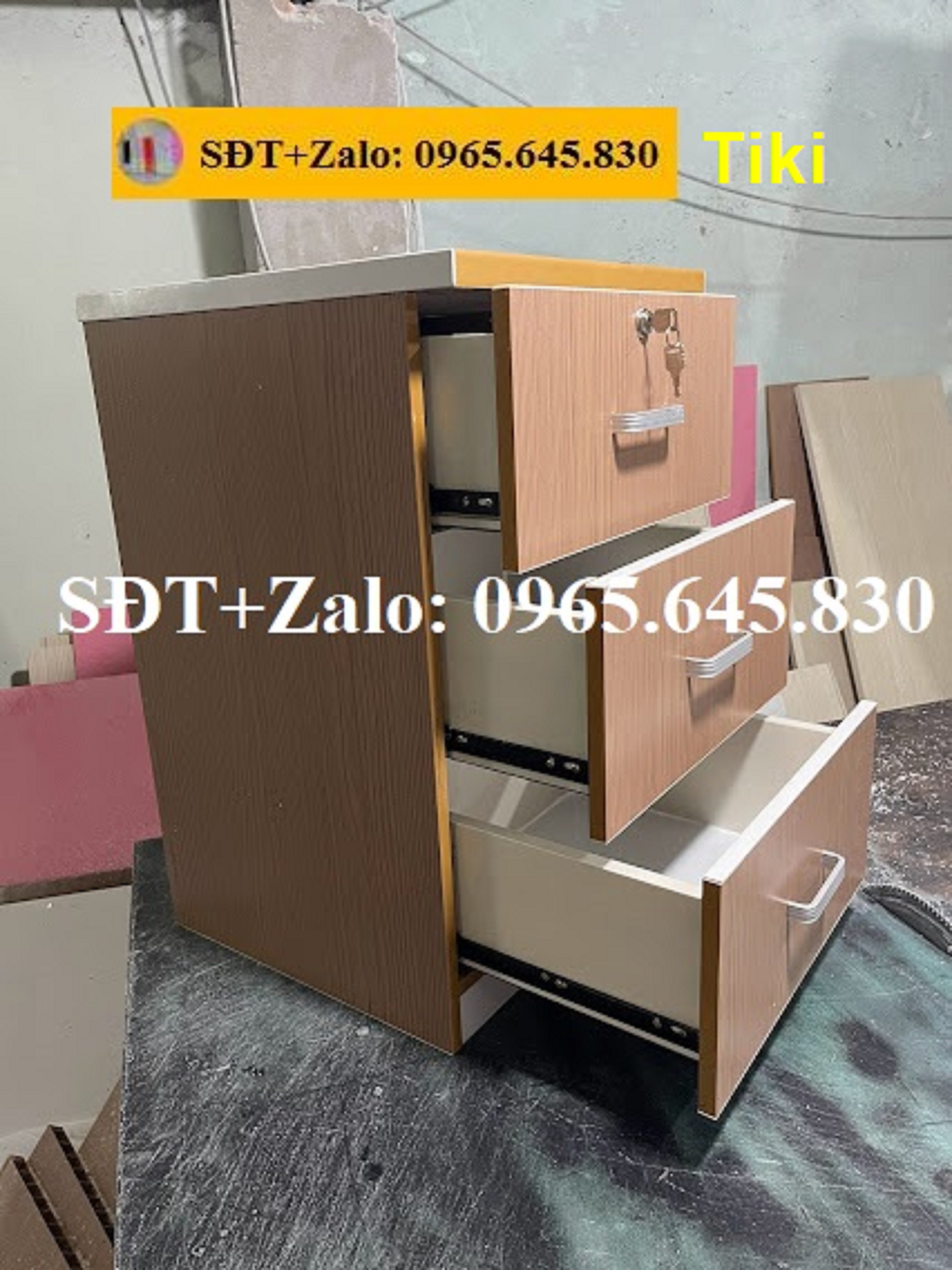 Tủ, Kệ Đầu Giường Nhựa Đài Loan Cao 68cm Ngang 42cm Màu Gỗ Đỏ 855