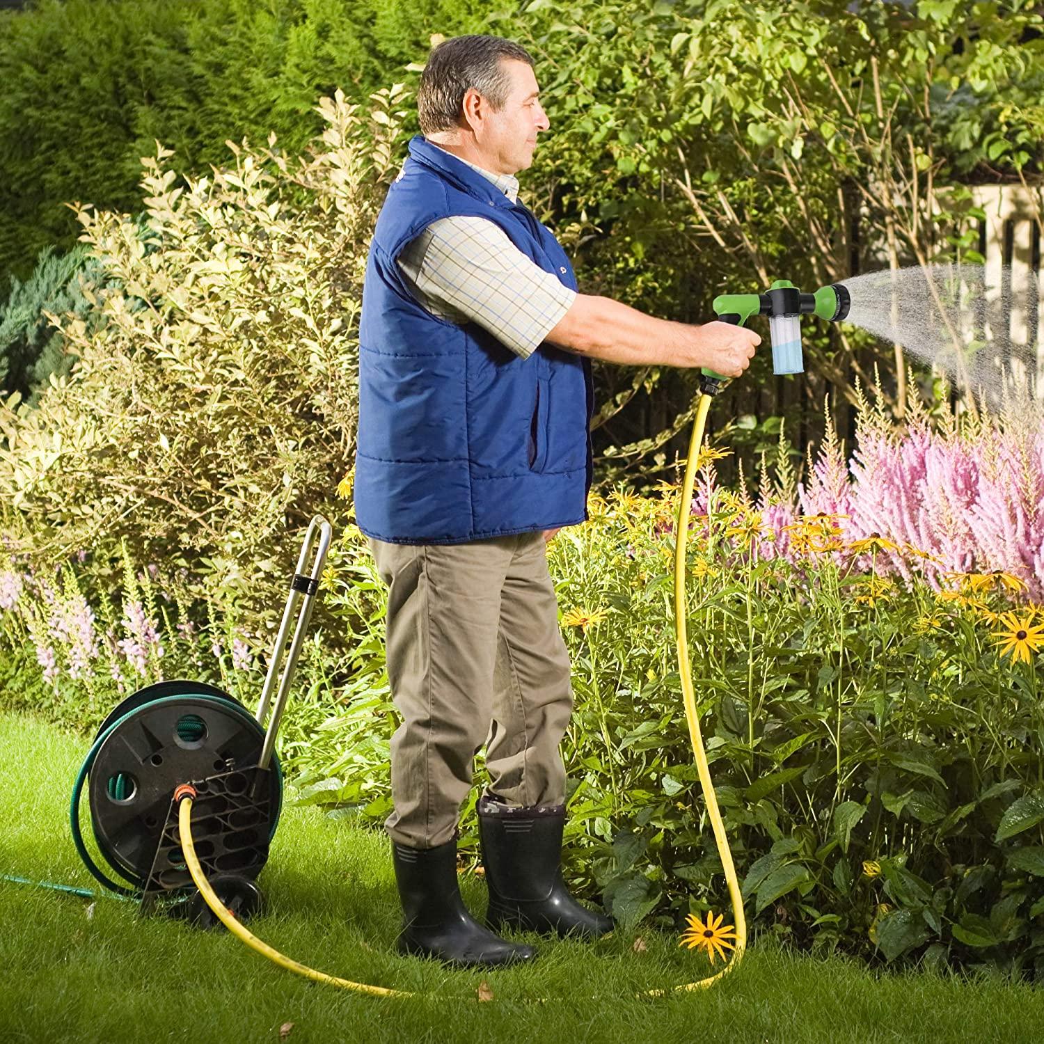 Máy phun vòi đính kèm vòi tưới vườn với bình chứa xà phòng / phân bón