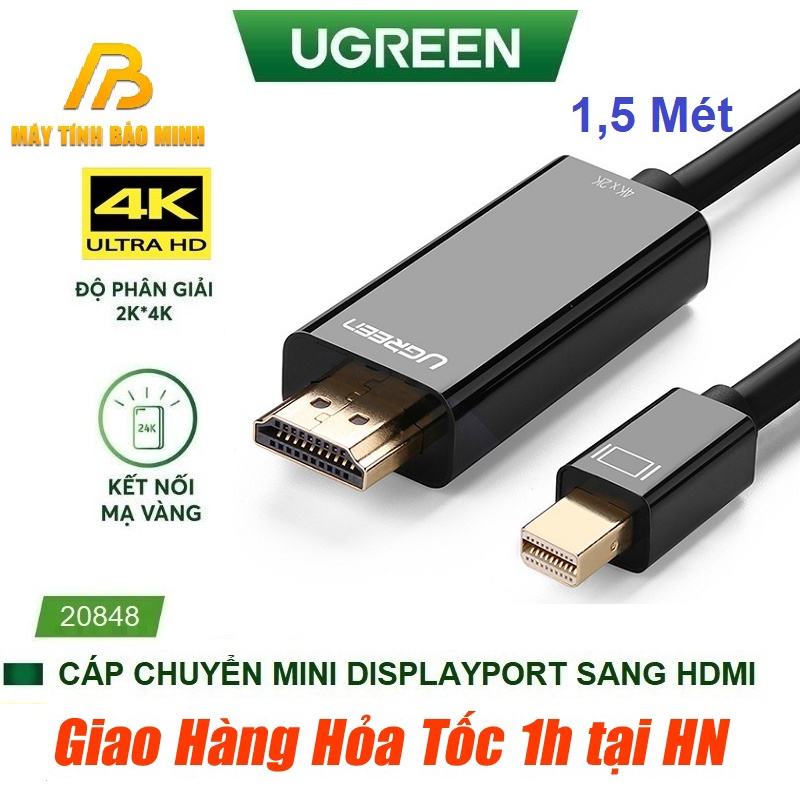 Cáp Mini Displayport To HDMI 4K Ugreen 20849 – Hàng Chính Hãng