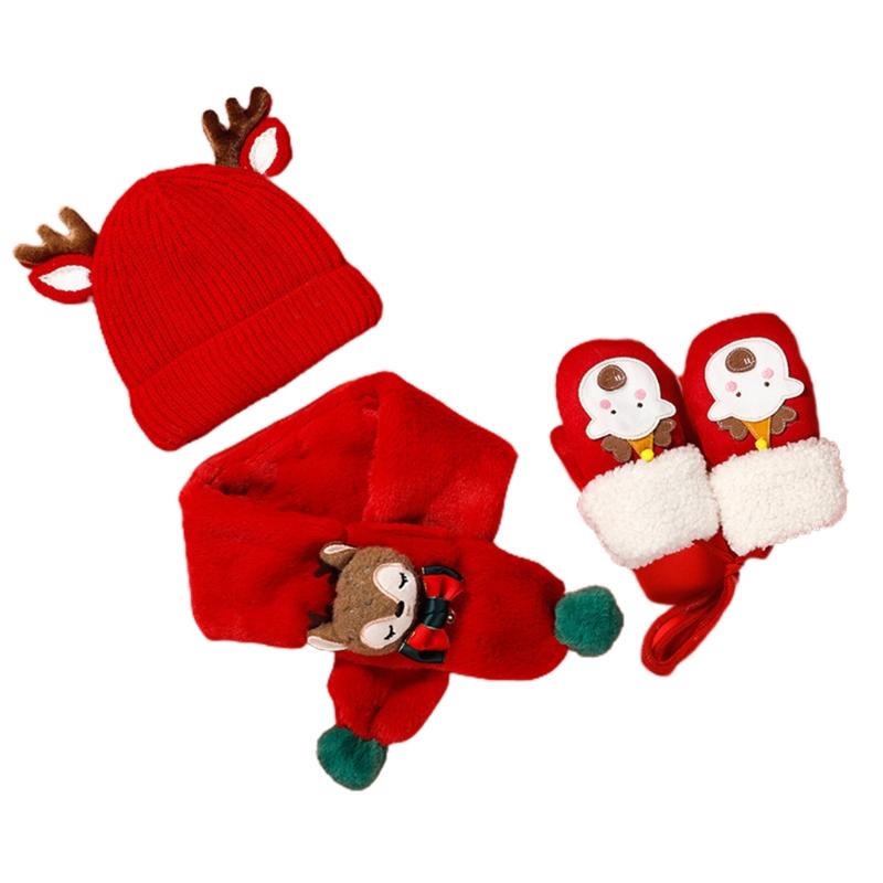 Mùa Đông Mũ Khăn Trẻ Em Găng Tay Hay Bé Găng Tay Cho Bé Với Sừng Hươu Cho Bé Trai Bé Gái Từ 1-3 Cho Bé khăn Phượt