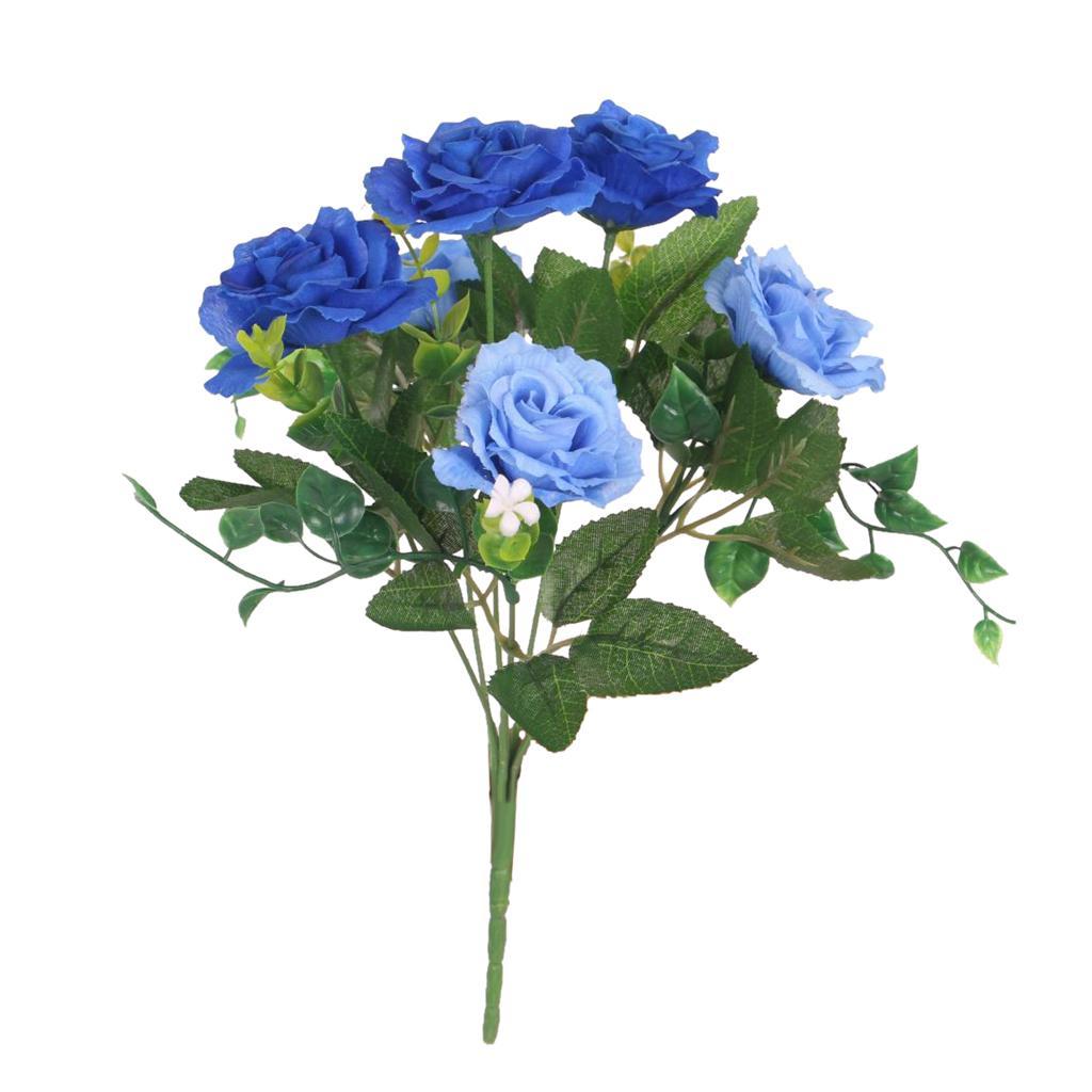 2 Bunch Rose Artificial Silk Flower Bouquet Plant Wedding Decor