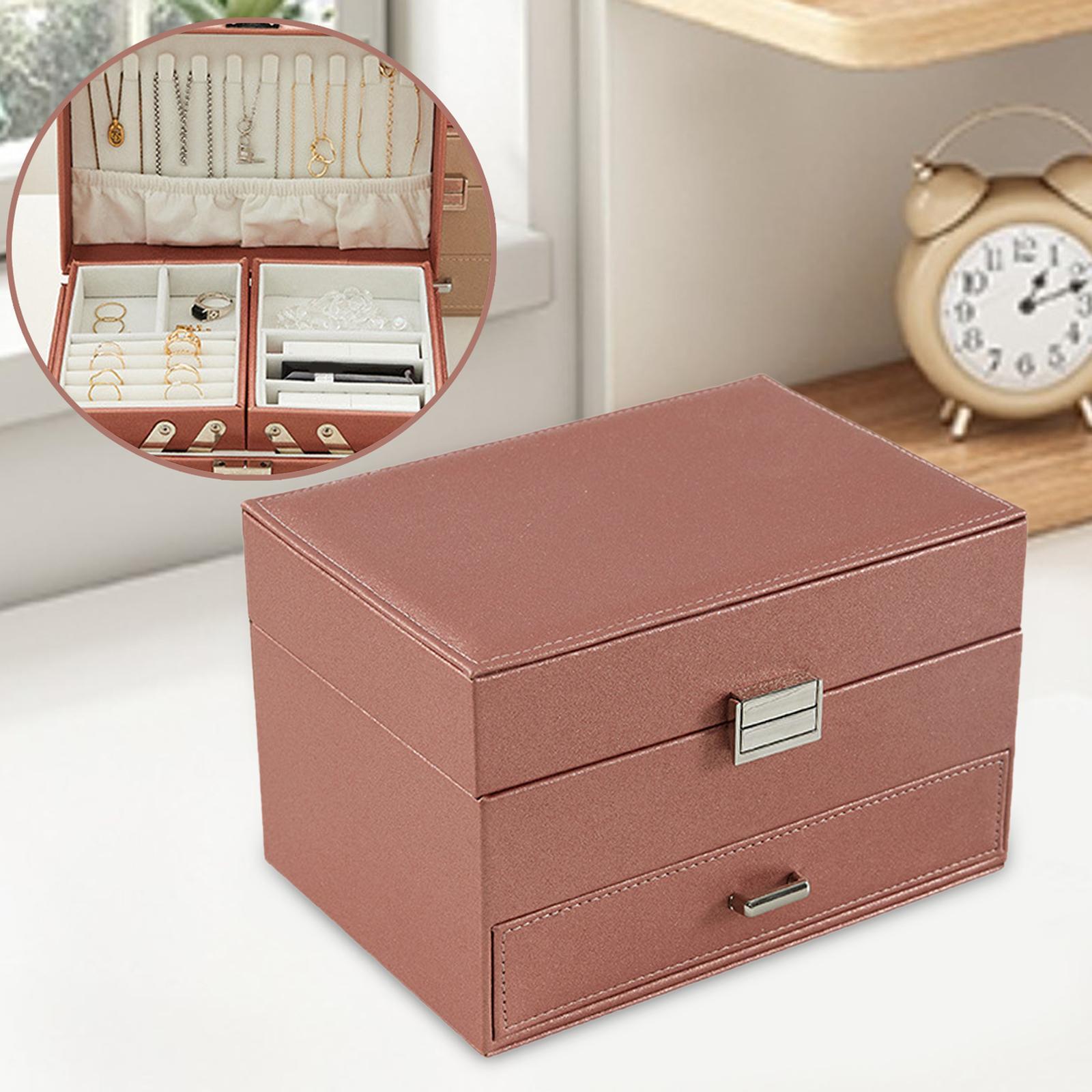 Jewelry Box Jewelry Case with Drawers Earrings Bracelets Rings Large Storage Capacity Necklace Organizer Jewelry Organizer for Women Girls