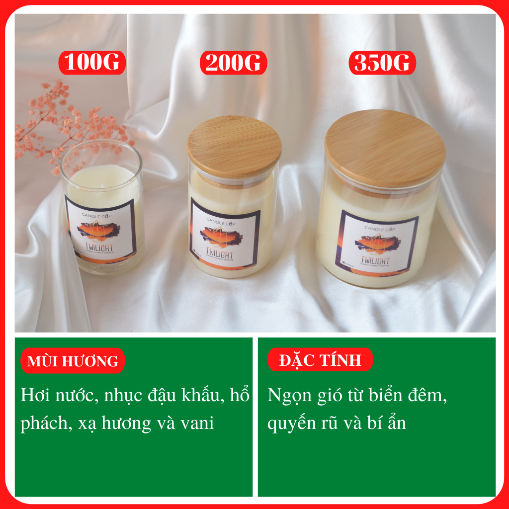 Nến thơm AGAYA CUP (Candle Cup) mùi Twilight - Nến thơm tinh dầu thiên nhiên mùi hoàng hôn chạng vạng biển