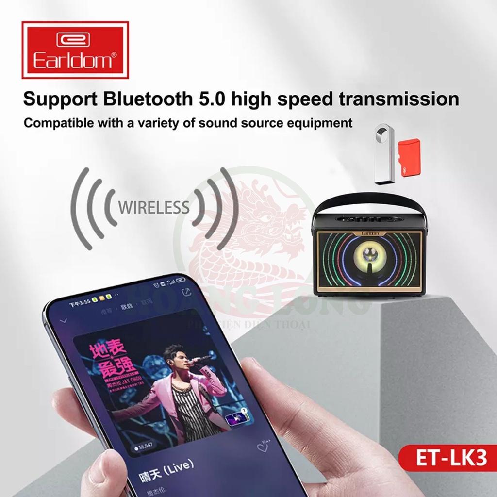 Loa Bluetooth Xách Tay Earldom ET-LK3 ( Kèm 2 Mic Không Dây) - Hàng nhập khẩu