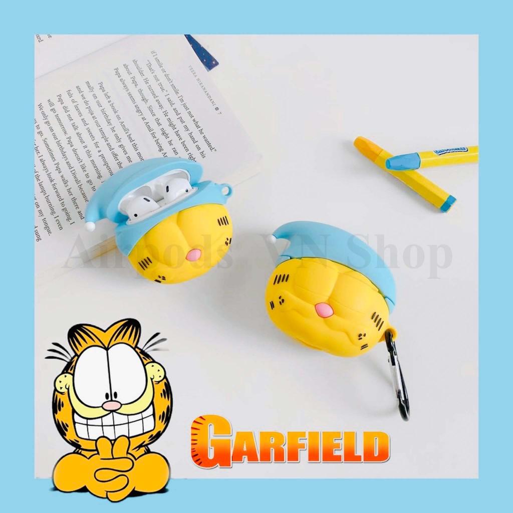 Bao Case Ốp dành cho airpod 1/2, Airpods Pro mèo Garfield siêu cool silicon cao cấp