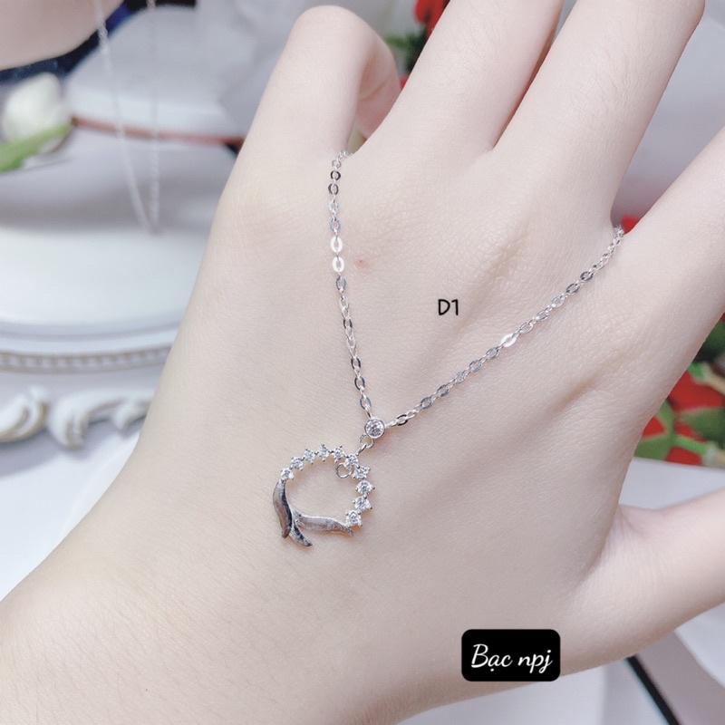 Dây chuyền Npj liền mặt xinh xắn , Mẫu Vòng cổ nữ Bạc Ta - Bạc npj