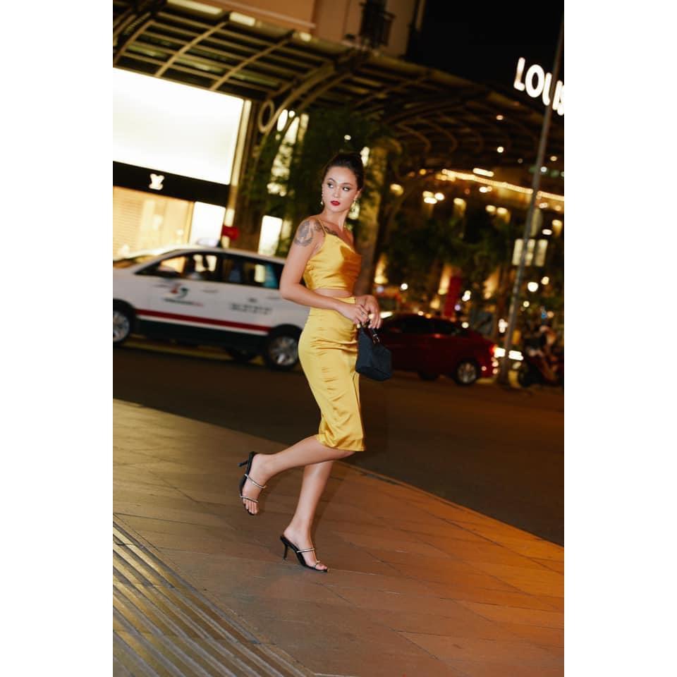 Nene Clothing - Đầm dự tiệc màu gold