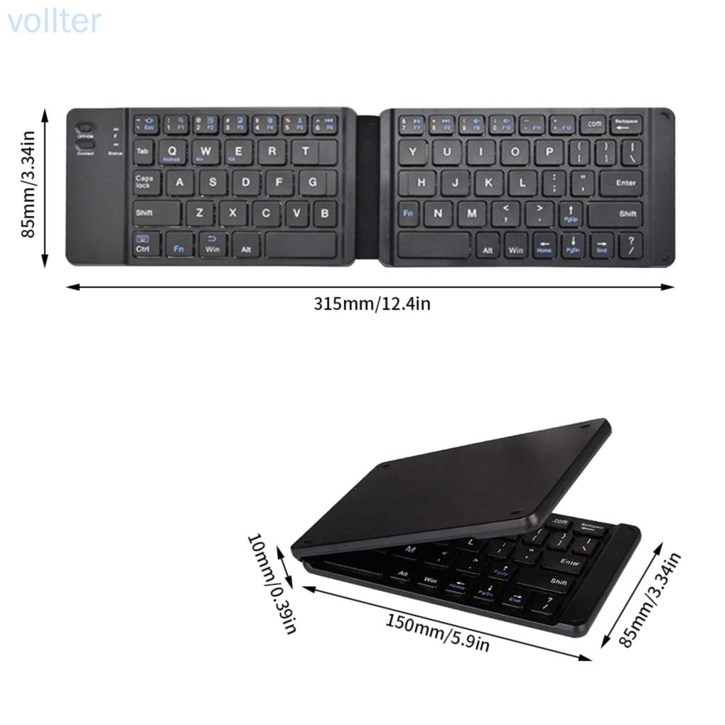 Bàn Phím Bluetooth Không Dây Cho Ios Android Pc Tablet Phone, Black