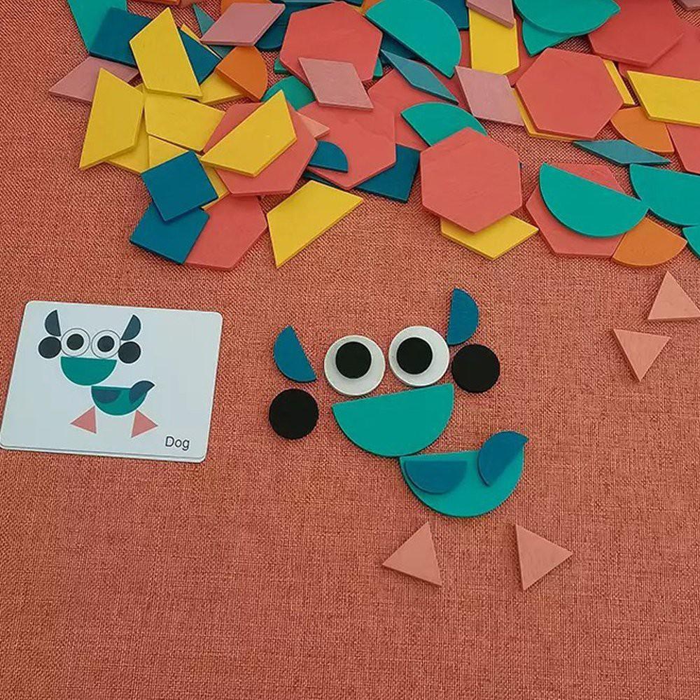 Bộ Xếp Hình Sáng Tạo Tangram, Đồ Chơi Ghép Gỗ Cho Bé 3 Tuổi, Tăng Tính Sáng Tạo và Tư Duy Trẻ Em