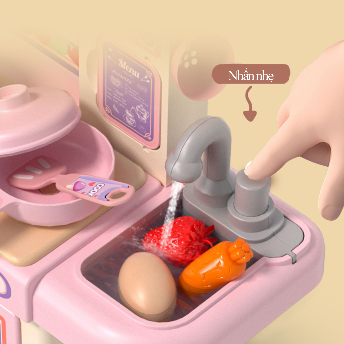 Đồ chơi nhà bếp trẻ em, mô phỏng đồ dùng nhà bếp nấu ăn, trẻ em 2 đến 6 tuổi