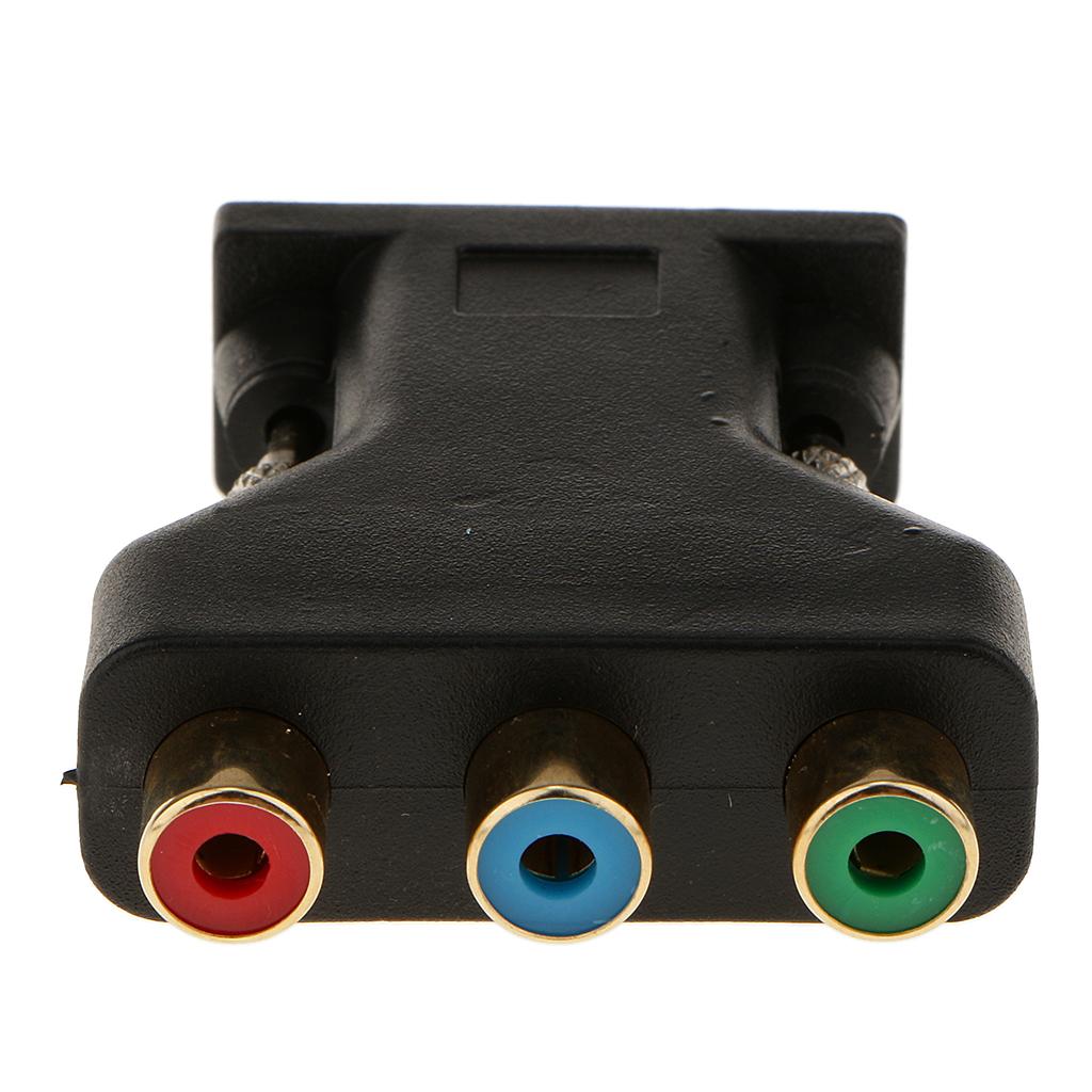 3-RCA RGB Video Female To HD15-Pin VGA Component Video Jack Adapter