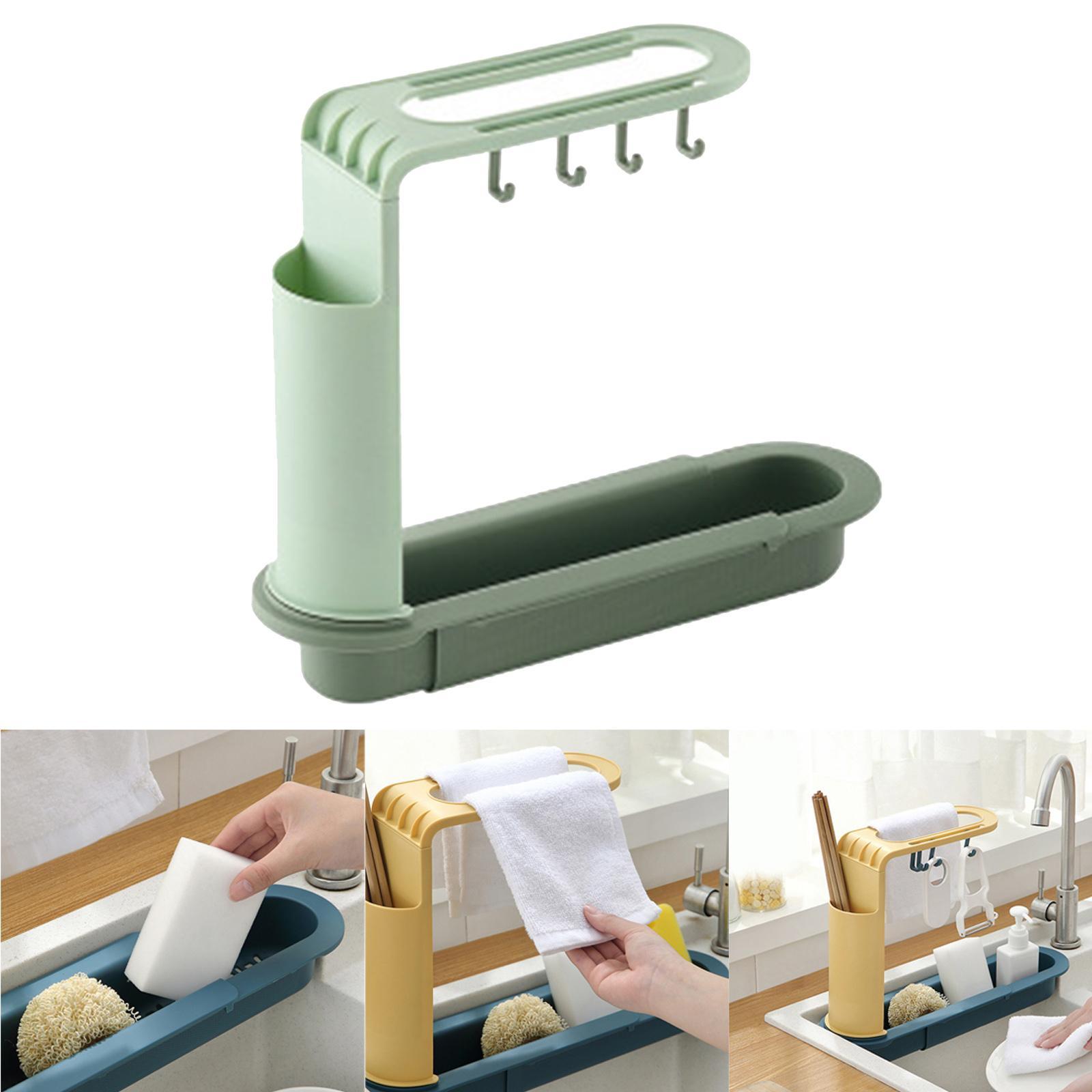 2 in 1 Sink Rack Sink Tray Drainer Rack Sink Organizer Storage Basket