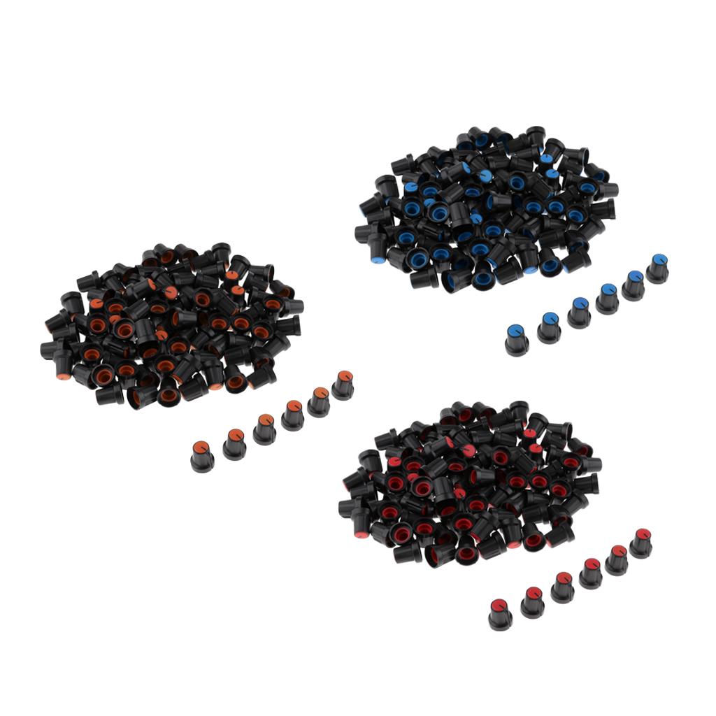 100 Pieces 6mm Plastic Potentiometer Control Volume Knobs Mini Cap orange