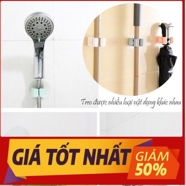 Móc dán tường thông minh kẹp chổi giữ cây lau nhà miếng trong suốt đa năng treo đồ chịu lực siêu dính chắc