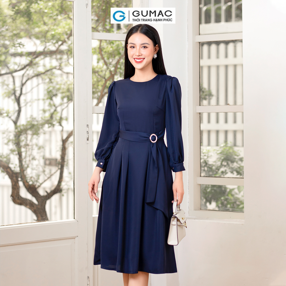 Đầm phối phụ kiện thời trang GUMAC DD10017