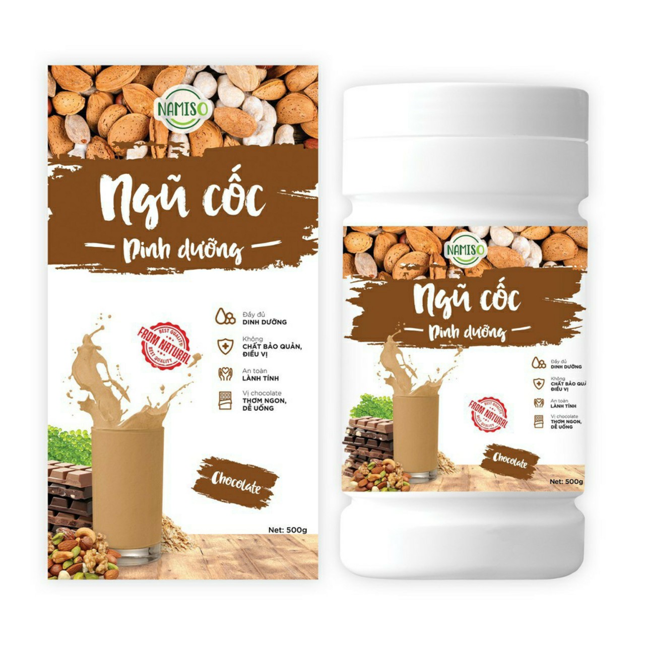 Bột ngũ cốc dinh dưỡng Namiso, bột ngũ cốc dinh dưỡng vị chocolate