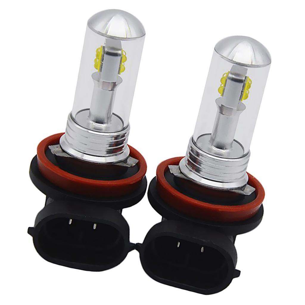 2 Pieces H8/H11 8-LED 80W 6000K High Power Fog Driving Light Bulbs - White
