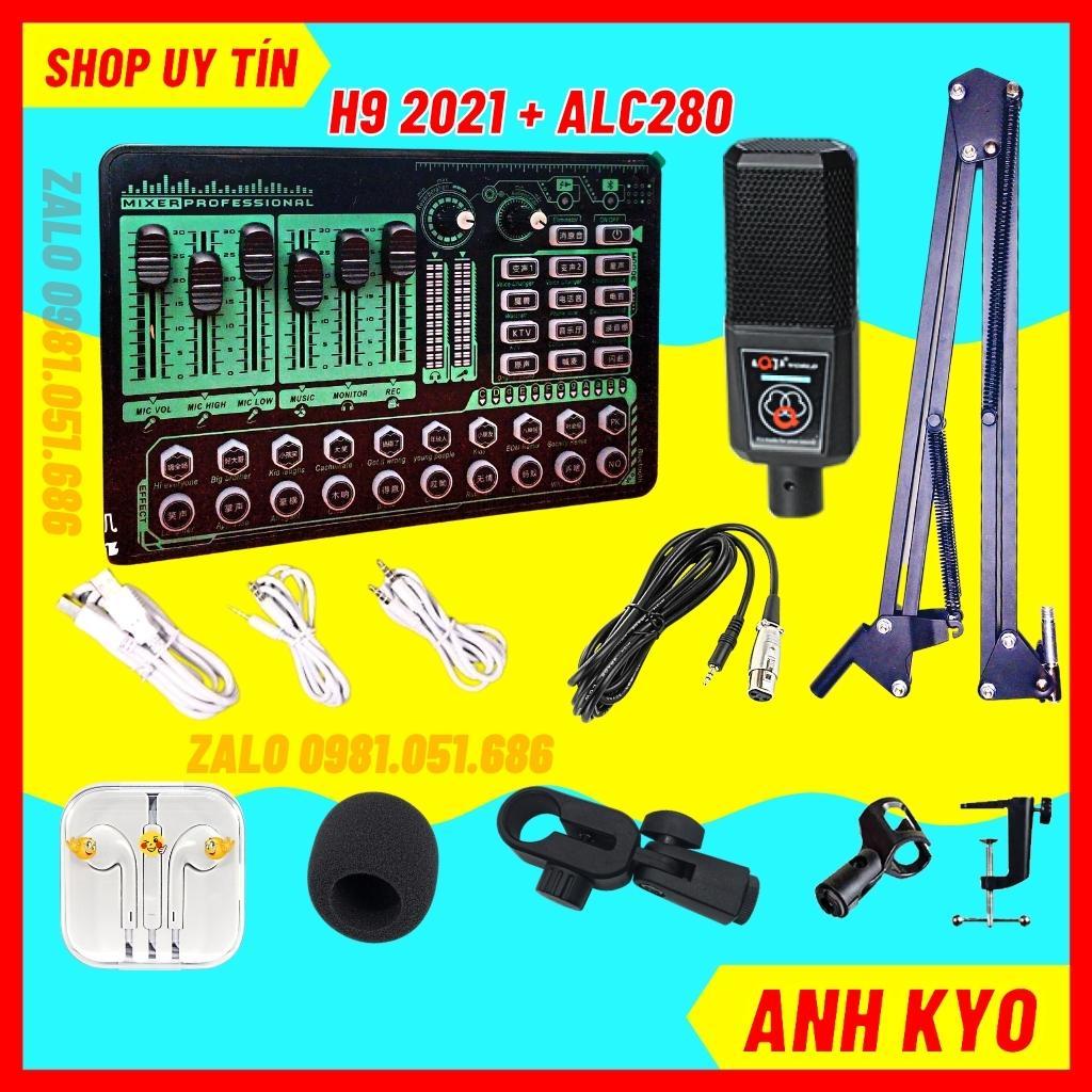 Bộ Livestream Thu Âm Sound Card H9 2021 Có Bluetooth Và Mic ALC 280 Cho Âm Thanh Chất Lượng, Hỗ Trợ Lắp Đặt Đến Khi Dùng