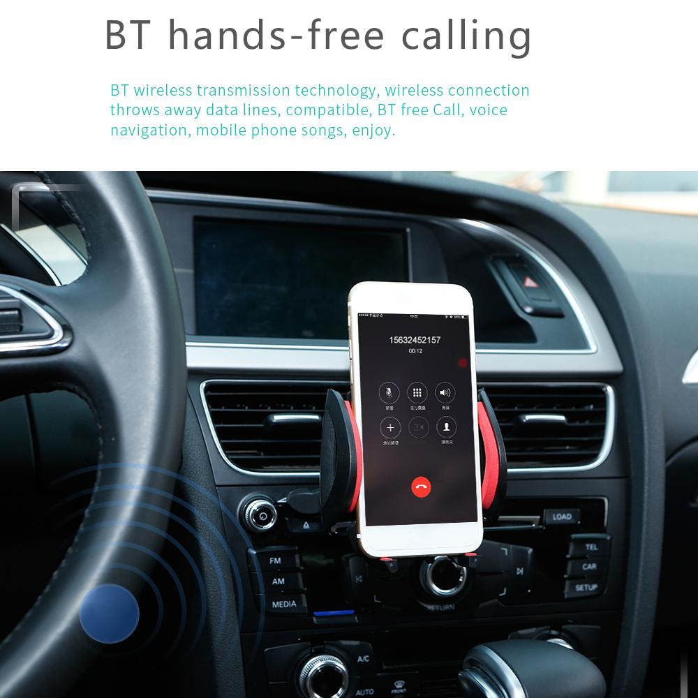 Car MP3 Player BT Stereo Receiver FM Radio Hands-Free Calling U-Disk/TF Card/Aux-in Player Support APP to Find Car 2.1A Quick Charge with Remote Controller