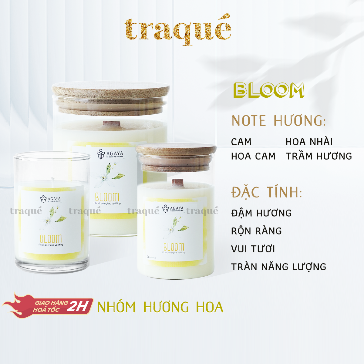 Nến thơm tinh dầu cao cấp không khói an toàn Candle Cup - BLOOM - S - 100G