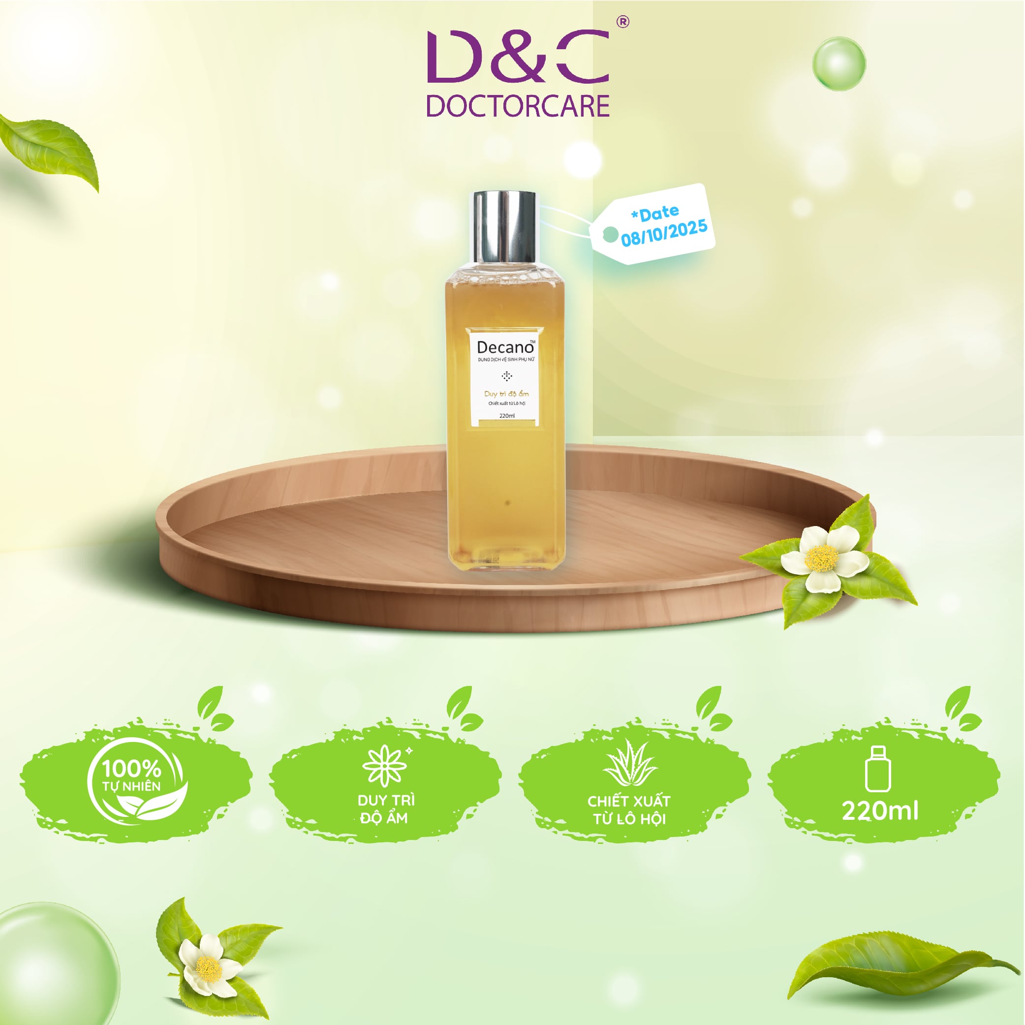 [DATE 04/2025] Dung dịch vệ sinh phụ nữ Doctor Care Decano 220ml kháng khuẩn ,duy trì độ ẩm