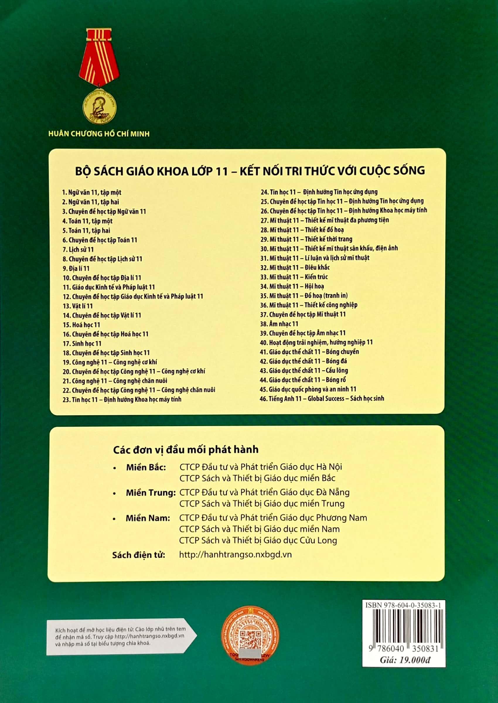 Sách Giáo Khoa Ngữ Văn 11 - Tập 2 (Kết Nối Tri Thức) (Chuẩn)