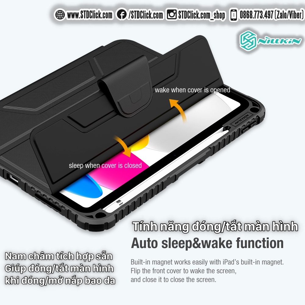 BAO DA DÀNH CHO IPAD 2022 - GEN 10 - 10.9 2022 NILLKIN BUMPER PRO CAMSHIELD BẢO VỆ CAMERA