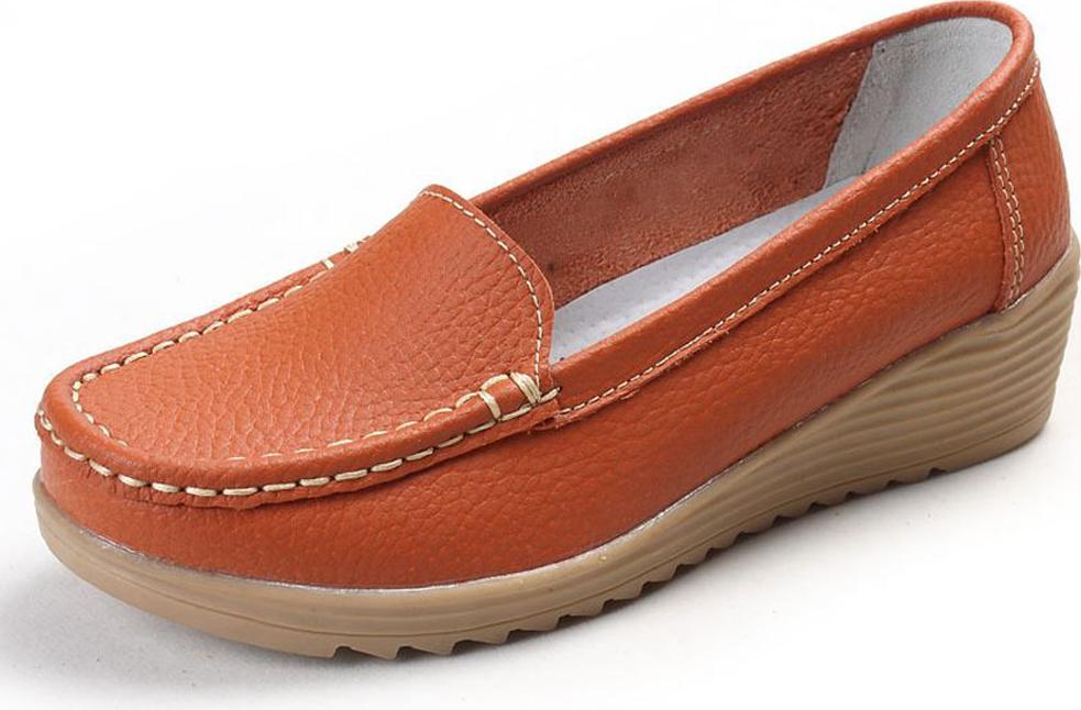 Women's Oxford Loafer Thick Bottom Flats Slip-On Casual Shoes