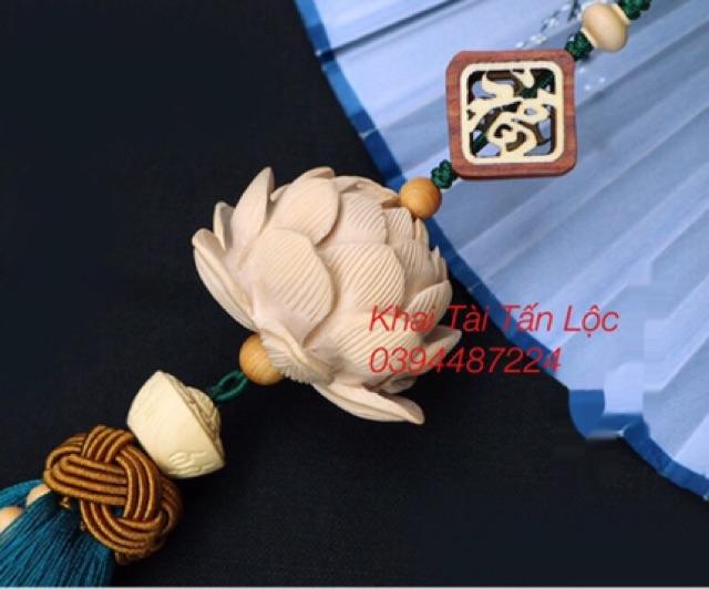 Dây , khánh treo xe hoa sen gỗ hoàng dương mệnh thủy , mộc