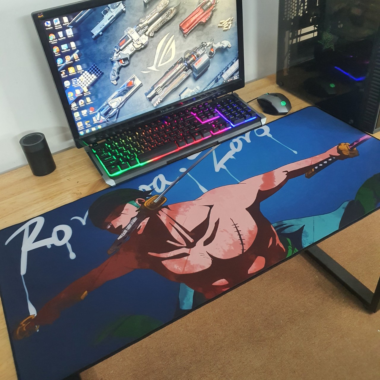 Miếng Lót Chuột, Pad Chuột 90X40 Cm Siêu Rộng - Hàng Chính Hãng - Zoro Ngậm Kiếm 90X40