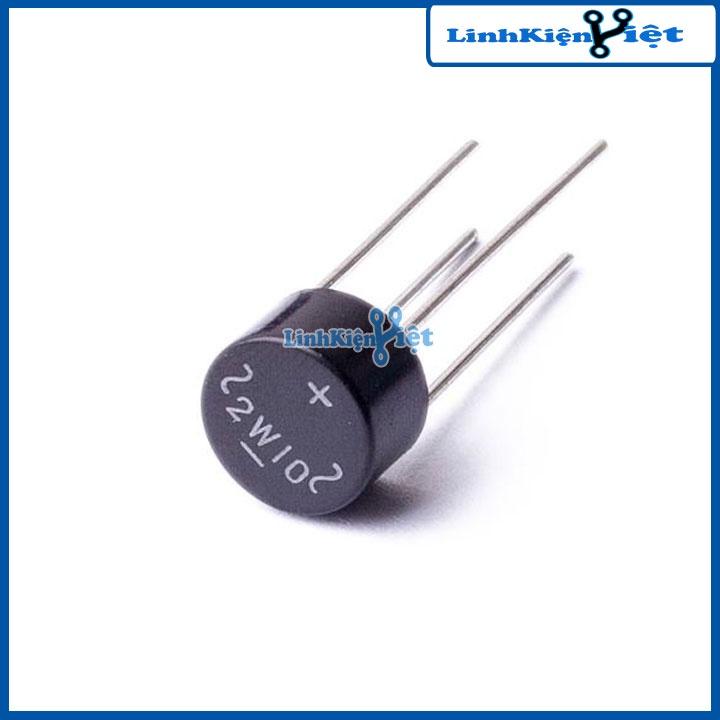 Diode cầu 2A 2W10 tròn chỉnh lưu dòng điện xoay chiều thành dòng một chiều