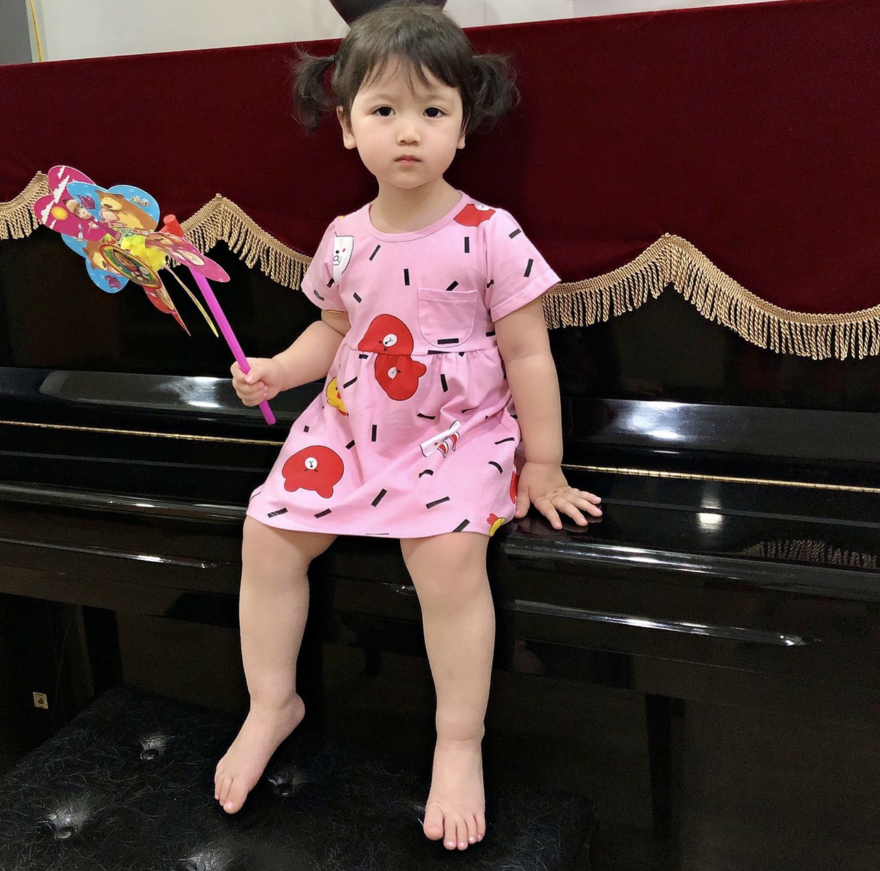 Váy cộc tay cotton bé gái 9m-5 tuổi
