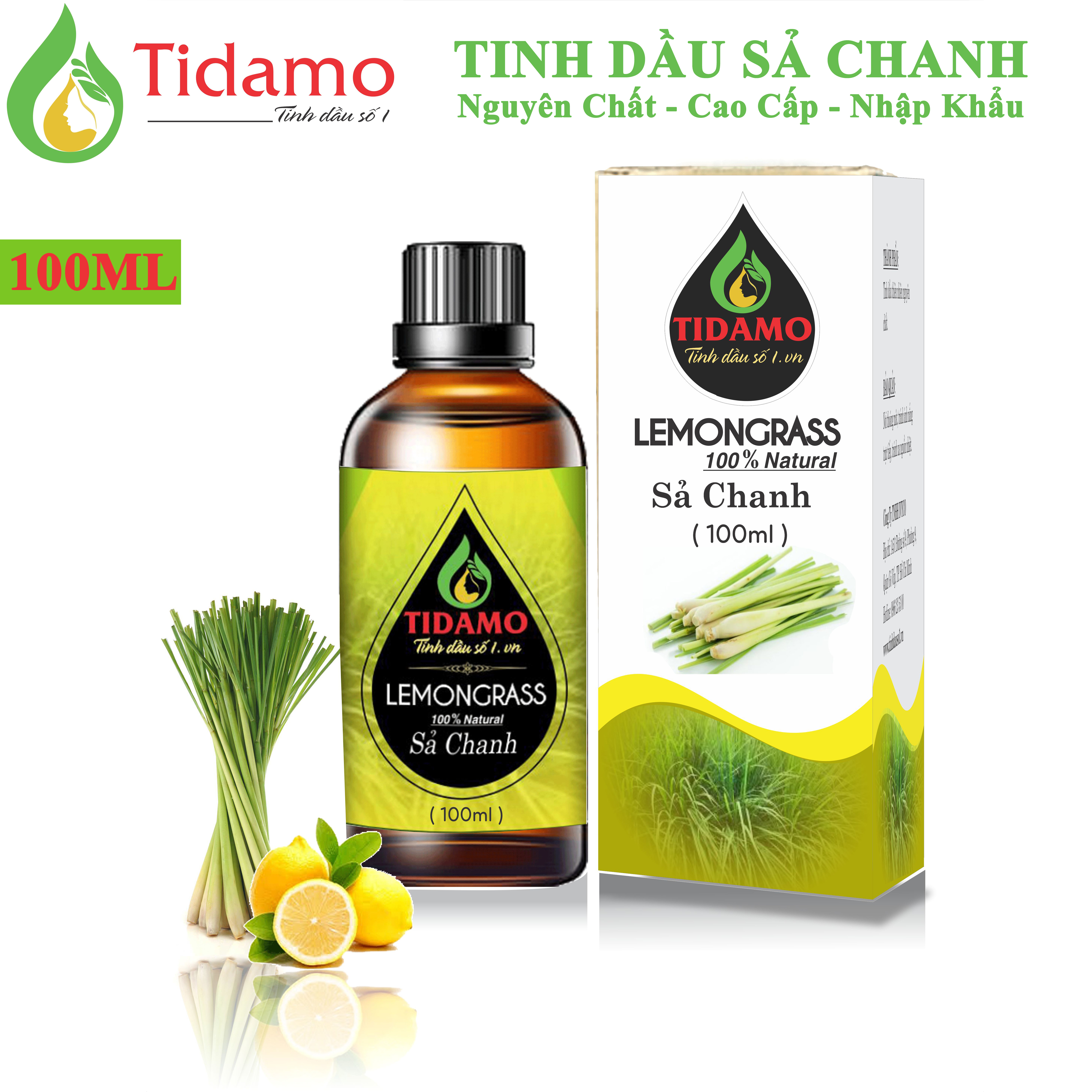 Tinh Dầu Xông Phòng Sả Chanh 100ML Nguyên Chất Nhập Khẩu - Tinh dầu Sả Chanh Giúp Bảo Vệ Sức Khỏe, Kháng Khuẩn, Đuổi Muỗi Và Thư Giãn Tinh Thần