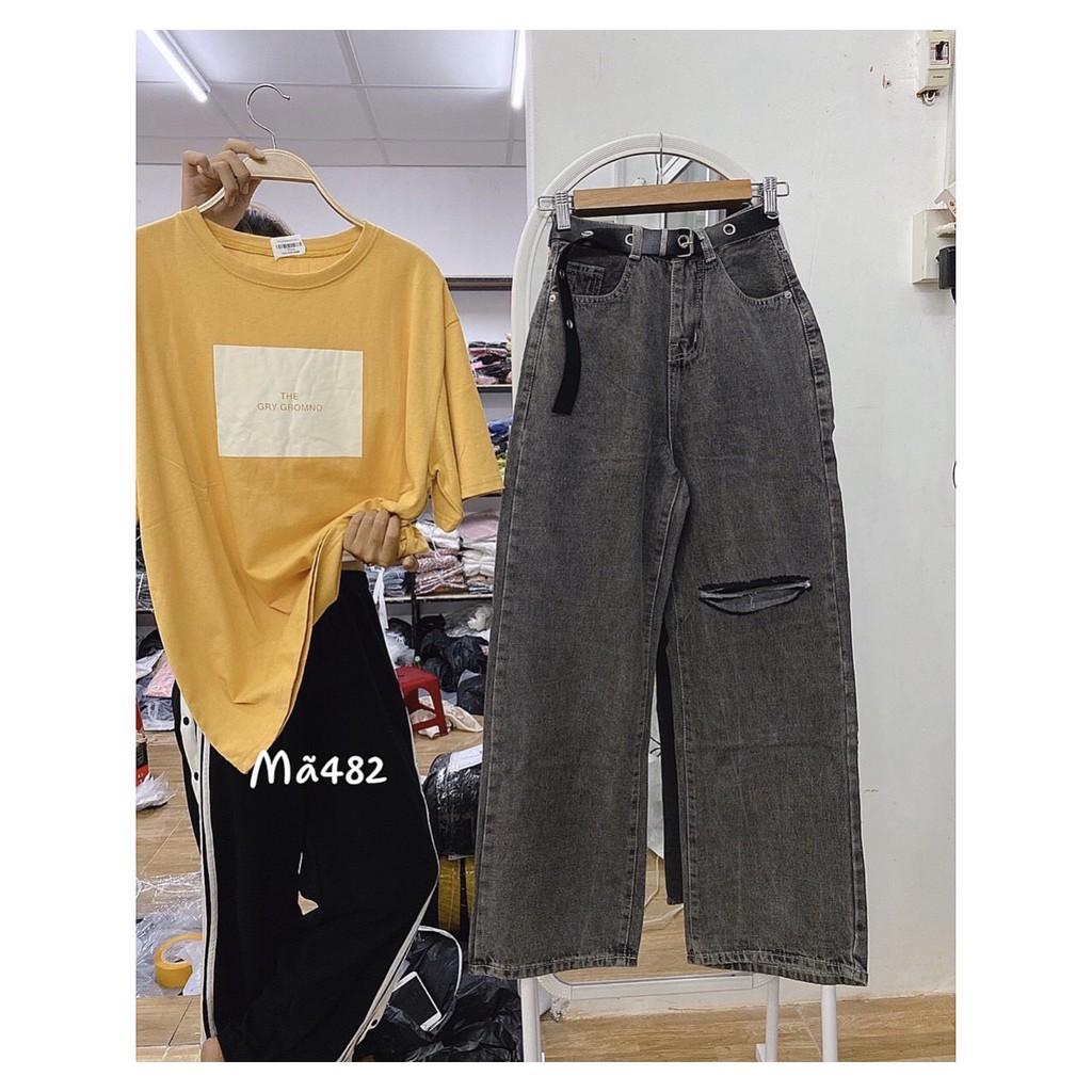 QUẦN JEAN DÀI ỐNG RỘNG LƯNG CAO - QUẦN BÒ NỮ CULOTTES SUÔNG TRƠN BASIC 79